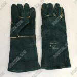 GREEN LINED LEATHER WELDING GLOVES-2