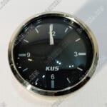 KUS CLOCK BLACK FACE WITH STAINLESS STEEL RING 52MM