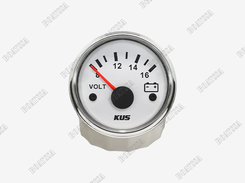 KUS VOLT GAUGE 12V WHITE FACE 52MM 1