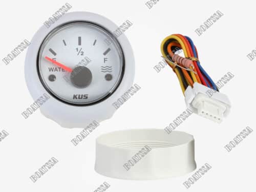KUS Jauge Trim Étanché 52 Mm – Indicateur Haut/Bas 12V/24V Rétroéclairé Rouge/Jaune, IP67 Anti-Buée Pour Bateau & Marine